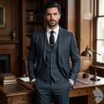 Raymond 35% Viscose Blended Green colour Solid Pattern Unstitched Suit Fabric of 3.5 meters / VV2609