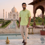 Raymond 100% Pure Linen from "FIJI" with "Double Wrap Weaving" Light Green (Pale Green) colour Plain Unstitched Shirt Fabric of 1.70 meters / VV2628