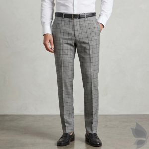 Raymond Voyager Collection with Super 110's wool, 60% wool rich fabric, Grey colour Checkered Unstitched Trouser fabric of 1.3 Mts / VV2663