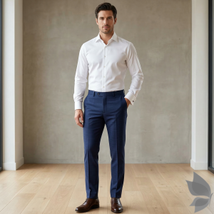 Raymond Soft & Gentle fabric made with Super 100's wool Blue colour Striped Unstitched Trouser fabric of 1.25 Mts / VV2667