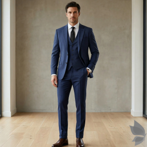 Raymond Soft & Gentle fabric made with Super 100's wool Blue colour Striped Unstitched Suit fabric of 3.5 Mts / VV2668