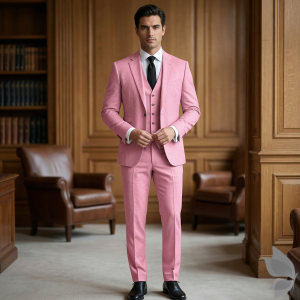 Raymond Primmia Collection with fine fabric made from Super 100's wool Old Rose colour Jacquard Pattern Unstitched Suit Fabric of 3.5 Mts / VV2670