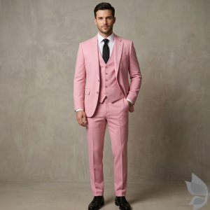 Raymond Montovello collection Super 70's merino wool, Catonic blend, Viscose blend, easy care Pink Jacquard unstitched suit fabric of 3.5 Mts / VV2674