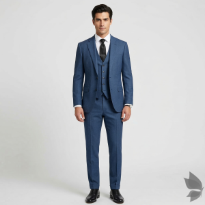 Raymond "Upmaze" collection soft  fabric Australian merino wool blend Blue Jacquard unstitched suit fabric of 3.5 Mts / VV2706