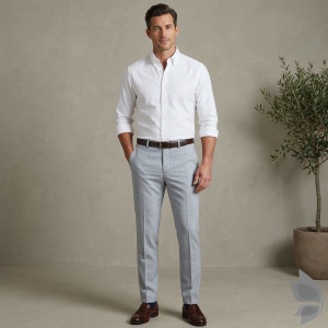 Raymond "Rovigo" collection Viscose blended fabric with Blue colour Striped pattern unstitched trouser fabric of 1.3 Mts / VV2723