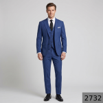 Raymond "Regal Gaze" collection "Super 120's" merino wool Royal Blue color Solid pattern unstitched Suit fabric of 3.5 meters / VV2732