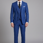 Raymond "Champions" collection Super 90's merino wool with stretch Blue color Solid pattern unstitched Suit fabric of 3.5 meters / VV2736