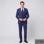 Raymond "Aurich" collection Super 90's merino wool Blue color Checkered unstitched Suit fabric of 3.5 meters / VV2740