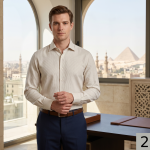 J.Hampstead Moretti Premium Egyptian Collection with 100% Giza Cotton Beige colour Solid Pattern Unstitched Shirt Fabric of 1.6 mts / VV2786