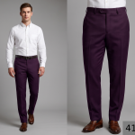 J.HAMPSTEAD GRAPE COLOURED TERRON RAYON UNSTITCHED TROUSER FABRIC - 1.25 METRES / VV4107