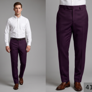 J.HAMPSTEAD GRAPE COLOURED TERRON RAYON UNSTITCHED TROUSER FABRIC - 1.25 METRES / VV4107