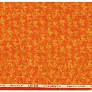 SIYARAM'S FESTIVE COLLECTION 100% ROYALE LINEN JACQUARD ORANGE COLOUR UNSTITCHED SHIRT FABRIC-1.6 METRES / VV4953