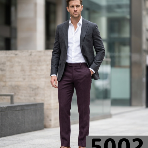 J.Hampstead Super 100's Wool Solid Maroon Trouser Fabric of 1.3 Mts / VV5002
