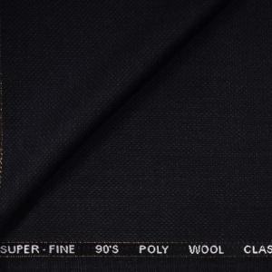 J.Hampstead Super 90's Wool Self Design Black Trouser Fabric of 1.3 Mts / VV5037