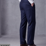 J.HAMPSTEAD SUPER WOOL 100'S NAVY BLUE COLOUR CHECKERED UNSTITCHED TROUSER FABRIC -1.30 METRES / VV5071