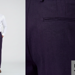 J.HAMPSTEAD SUPER WOOLS PURPLE COLOUR PLAIN UNSTITCHED TROUSER FABRIC -1.30 METRES / VV5204