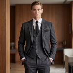 RAYMOND POLY VISCOSE GREY COLOUR UNSTITCHED SUIT FABRIC -3.50 METRES / VV5248 - 4321