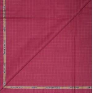 Siyaram's Pure Cotton Red Checkered pattern of Unstitched Shirt Fabric of 1.6 mts / VV5334