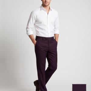 J.hampstead Purple Plain Terron Rayon Unstitched Trouser Fabric - 1.25 Metres - VV6002