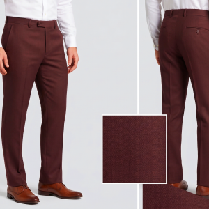 J.Hampstead Brick Plain Terron Rayon Unstitched Trouser Fabric - 1.25 Metres / VV6022