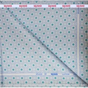 RAYMOND 100% GIZA COTTON PRINTED GREEN COLOURED UNSTITCHED SHIRT FABRIC - 1.6 METRES / VV6138 - 4321