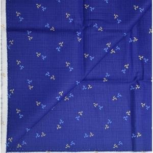 J.HAMPSTEAD " 100% PREMIUM COTTON " ROYAL BLUE PRINTED SELF CHECKERED DESIGN UNSTITCHED SHIRT FABRIC - 1.6 METRES / VV6343