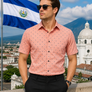 J.HAMPSTEAD " 100% GIZA COTTON " PEACH COLOURED STRIPED UNSTITCHED SHIRT FABRIC - 1.6 METRES- VV6394