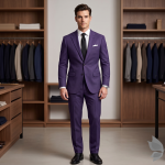 Raymond Poly Viscose Purple Solid Suit Fabric-3.0mts / VV6790