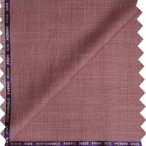 Raymond Amedus Peach Checkered 52% Merino Wool Blend Trouser Fabric-1.30 mts / VV6805