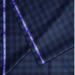 Raymond Adorn Super 90's Merino Wool Blue Checkered trouser Fabric-3.5 mts / VV6812 - The VIJAYESHWARA Product