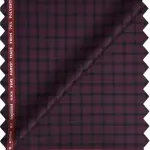 Raymond Adorn Super 90's Merino Wool purple checkered trouser Fabric-1.25 mts / VV6818