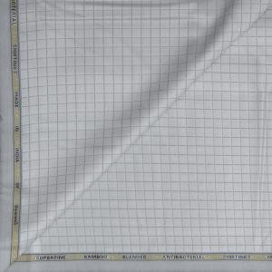 Siyaram's super Fine Bamboo Giza Italian Collection With Anti-Bacterial Grey Checkered Unstitched Shirt Fabric - 1.60 metres / VV6872