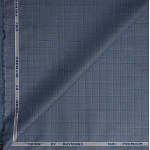 Raymond 100% Premium Cotton Grey Checkered Unstitched Shirt Fabric - 1.60 meters / VV6930