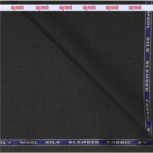 RAYMOND WOOL SILK GREY MATTY WOOL BLENDED UNSTITCHED SUIT FABRIC-3MTS - 4321 / VV7243