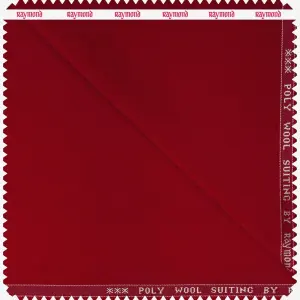 RAYMOND RED 45% WOOL BLENDED PLAIN UNSTITCHED TROUSER FABRIC- 1.25 MTS / VV7286