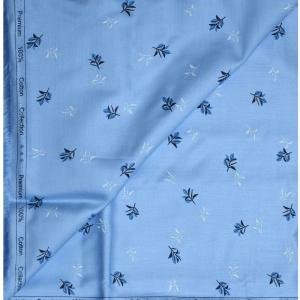 WEAVES EMPIRE 100% PREMIUM GIZA COTTON PRINTED SKY BLUE UNSTITCHED SHIRT FABRIC 1.60MTS / VV8147