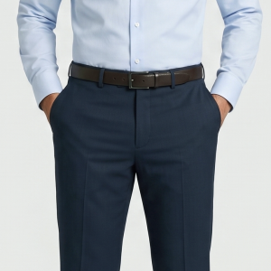J.Hampstead Terry Rayon Steel Blue Self Design Trouser Fabric of 1.25 Mts / VV8201