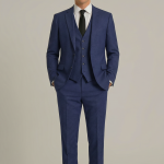 RAYMOND AUSTRALIAN MERINO WOOL BLENDED FABRIC FOR ALL SEASONS WEAR ROYAL BLUE COLOUR JACQUARD PATTERN UNSTITCHED SUIT FABRIC OF 3.5 MTS / VV2843