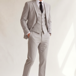 RAYMOND 45 % FINE COTTON BLENDED FABRIC SILVER COLOUR SOLID PATTERN UNSTITCHED SUIT FABRIC OF 3.25 MTS / VV2845